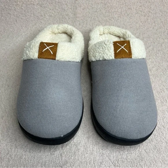 Cozy Winter Indoor/Outdoor Slippers-Gray-Womens 5.5 & 7.5-Loungewear-Comfort-NEW - Picture 4 of 9